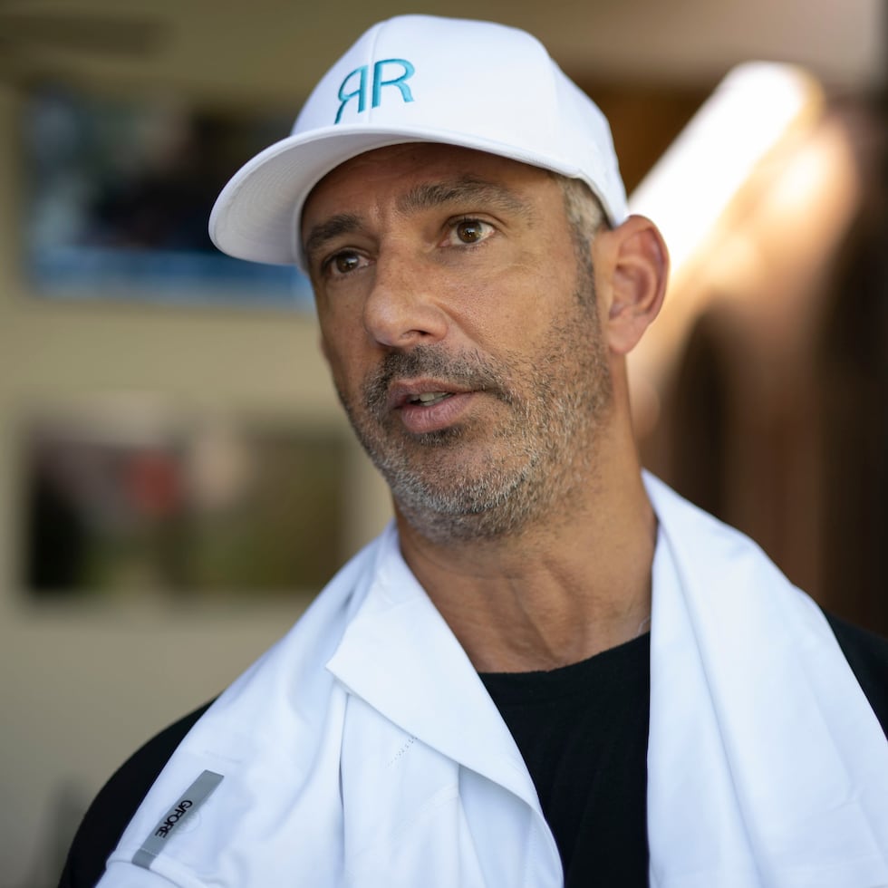 Jorge Posada attends the media from the Rain & Rose Charity Benefit & Celebrity Pickleball Tournament, held at the Sports Hub of the Dorado Beach Resort & Club.