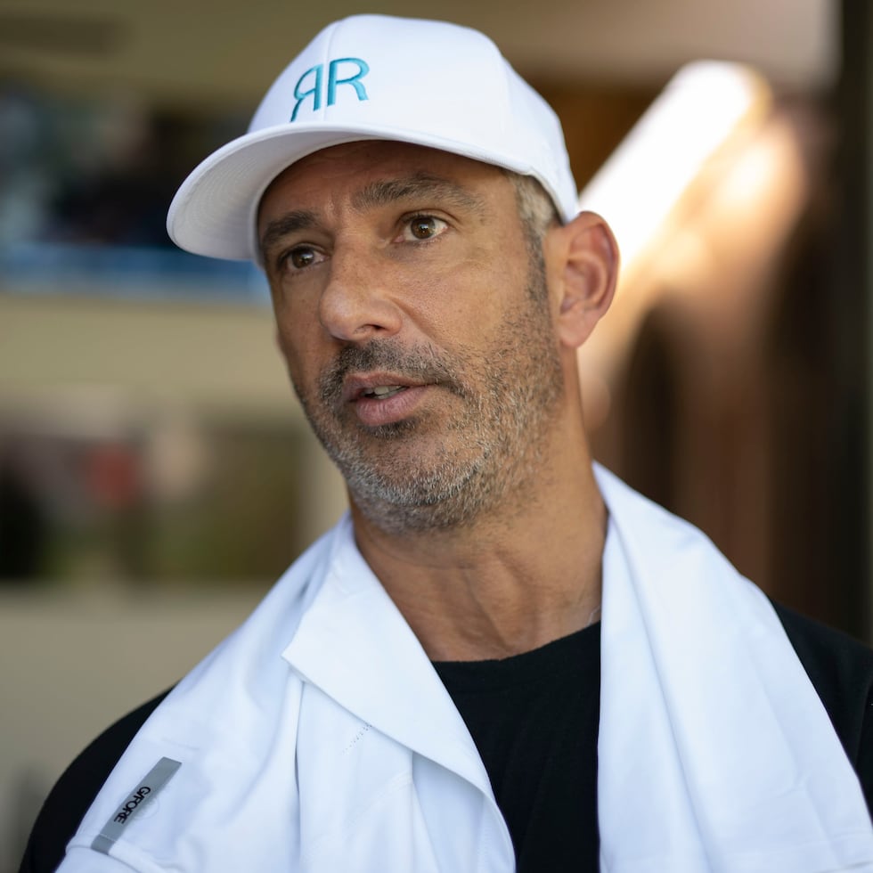 Jorge Posada attends the media from the Rain & Rose Charity Benefit & Celebrity Pickleball Tournament, held at the Sports Hub of the Dorado Beach Resort & Club.