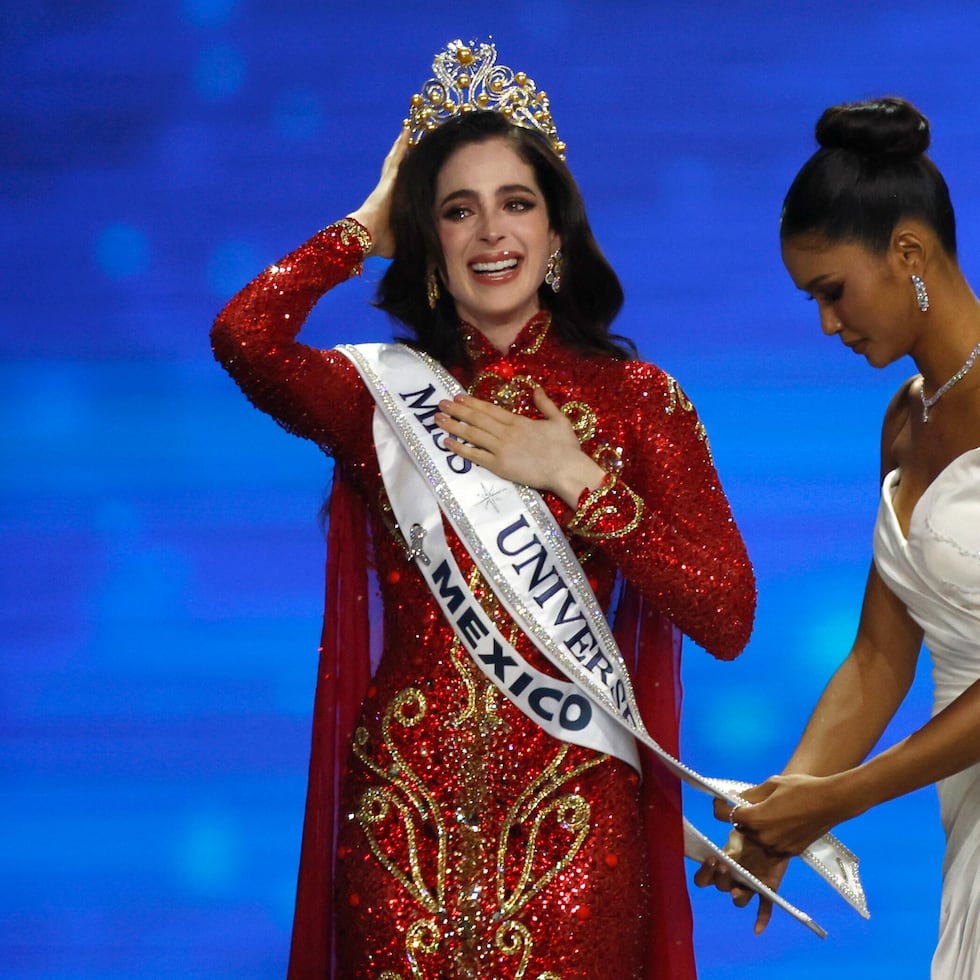 Mexico's representative, Fatima Bosch, after being crowned Miss Universe 2025 in Thailand.