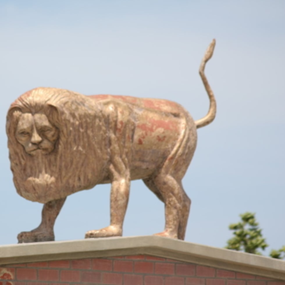 La llamativa escultura está ubicada en el complejo La Guancha, en Ponce. Dicen que las facciones del león hacen referencia a las del exalcalde Rafael “Churumba” Cordero, quien falleció en 2004 y fue bautizado por los compueblanos como “El León Mayor”.