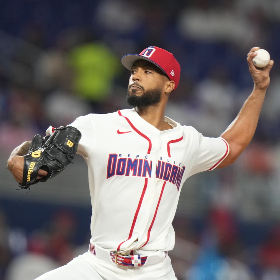 Cristopher Sánchez lució con República Dominicana en el Clásico Mundial de Béisbol.