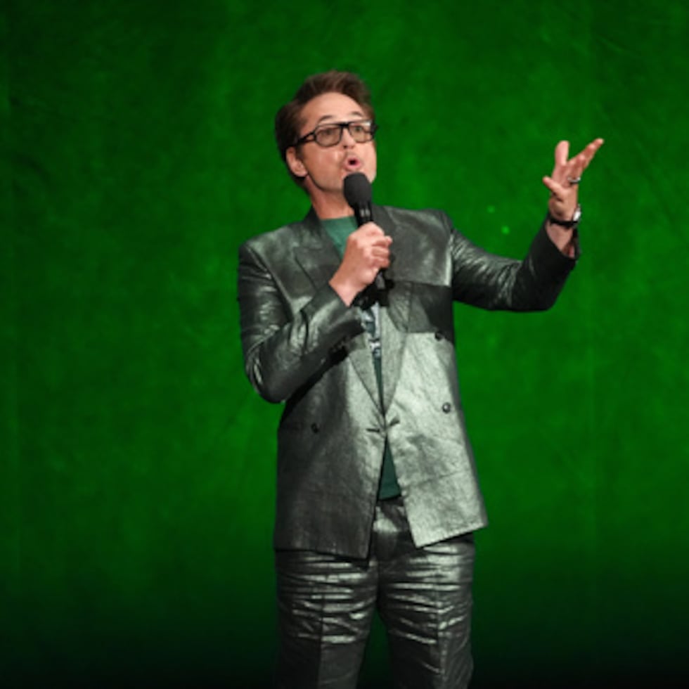 Robert Downey Jr., miembro del reparto de la próxima película "Avengers: Doomsday", habla durante la presentación de Walt Disney Studios en CinemaCon el jueves 16 de abril de 2026 en el Caesars Palace de Las Vegas. (Foto AP/Chris Pizzello)