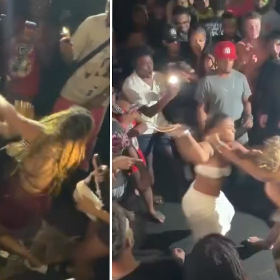In the images, which have been widely circulated on different platforms, several women can be seen fighting while dozens of people surround the scene and record it with their cell phones.