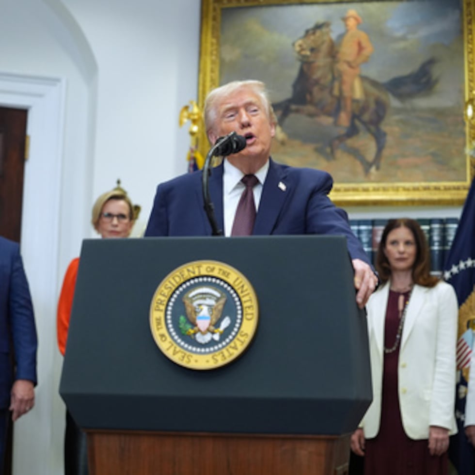 El presidente de EEUU, Donald Trump, habla durante un evento sobre los precios de los medicamentos en la Casa Blanca, en Washington, el viernes 19 de diciembre de 2025. (AP Foto/Evan Vucci)