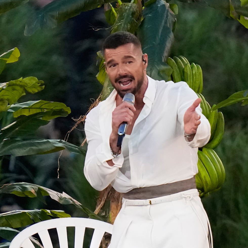 Ricky Martin durante su participación en el Super Bowl.