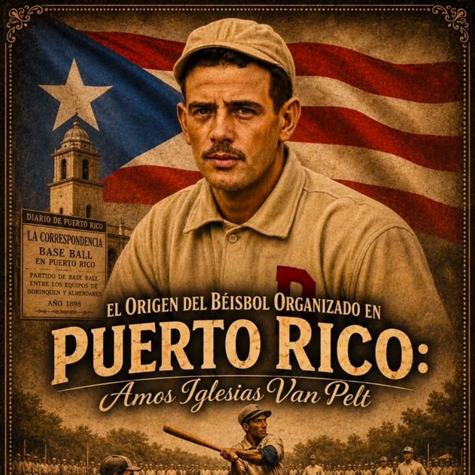 Afiche del cortometraje documental "El origen del béisbol organizado en Puerto Rico: Amos Iglesias Van Pelt", de Jorge Colón Delgado.