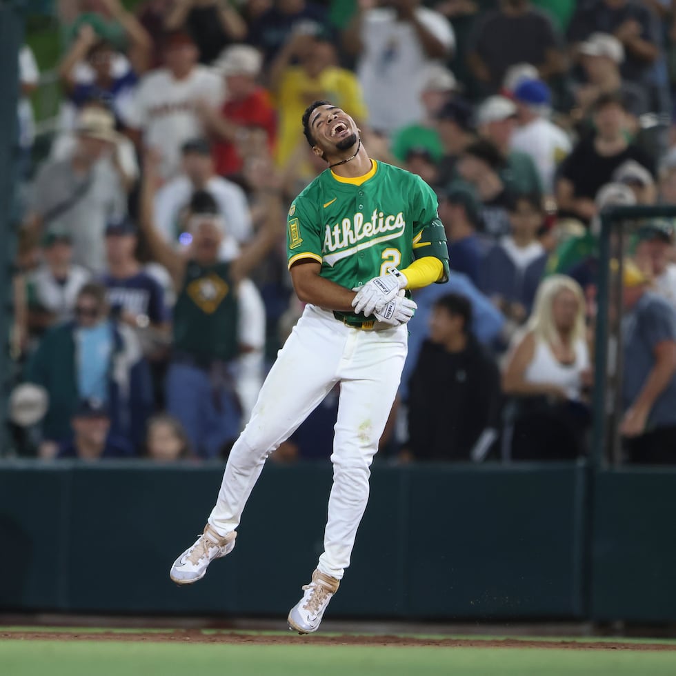 El boricua Darell Hernaiz, de los Athletics.
