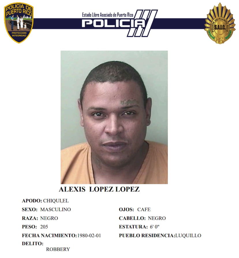 Ficha policiaca de Alexis López López, de 45 años.