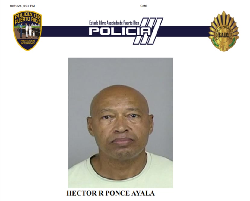 Ficha de la Policía de Puerto Rico de Héctor Rafael Ponce Ayala tras arresto por violación a orden de protección en 2026