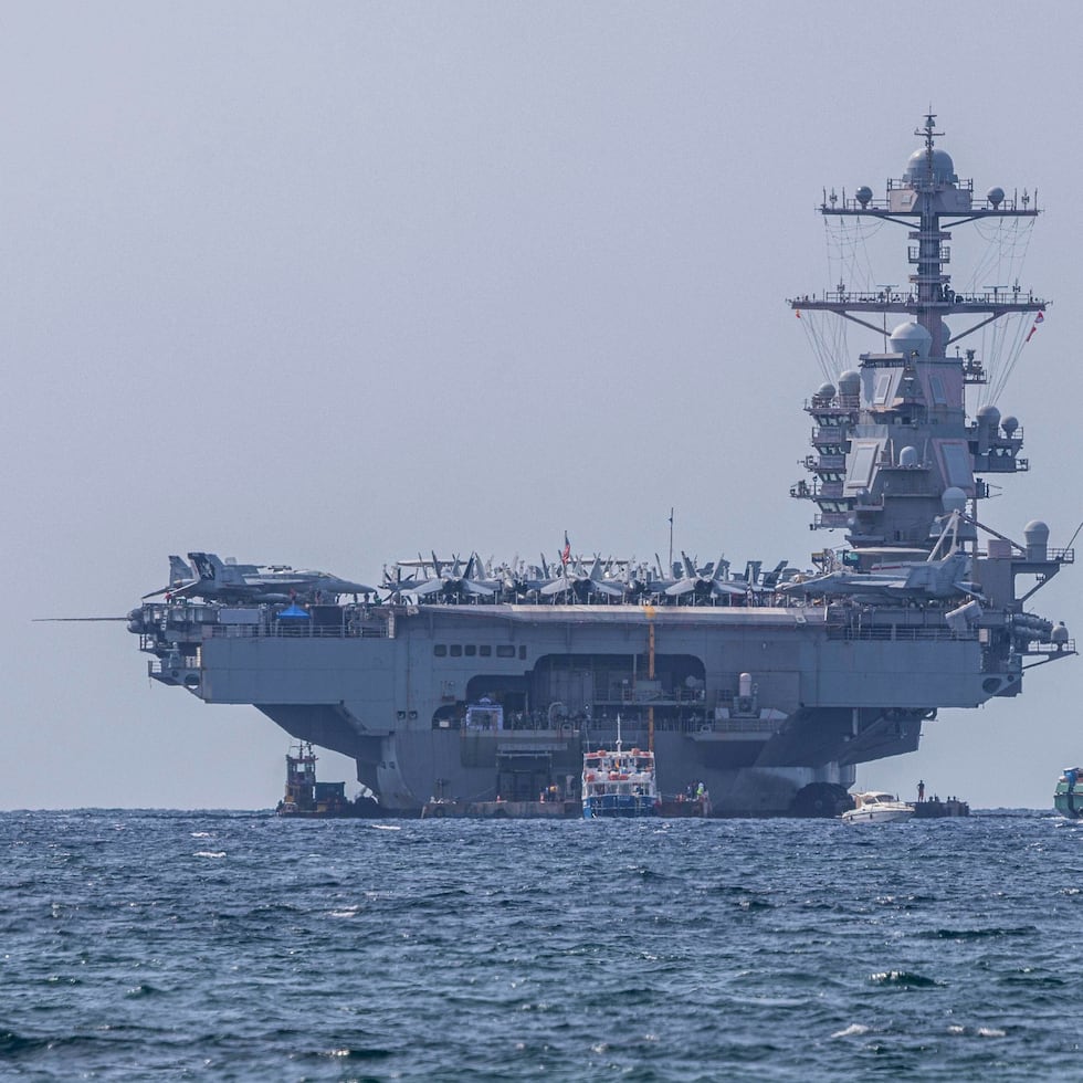 The nuclear-powered aircraft carrier USS Gerald R. Ford in a file photo.