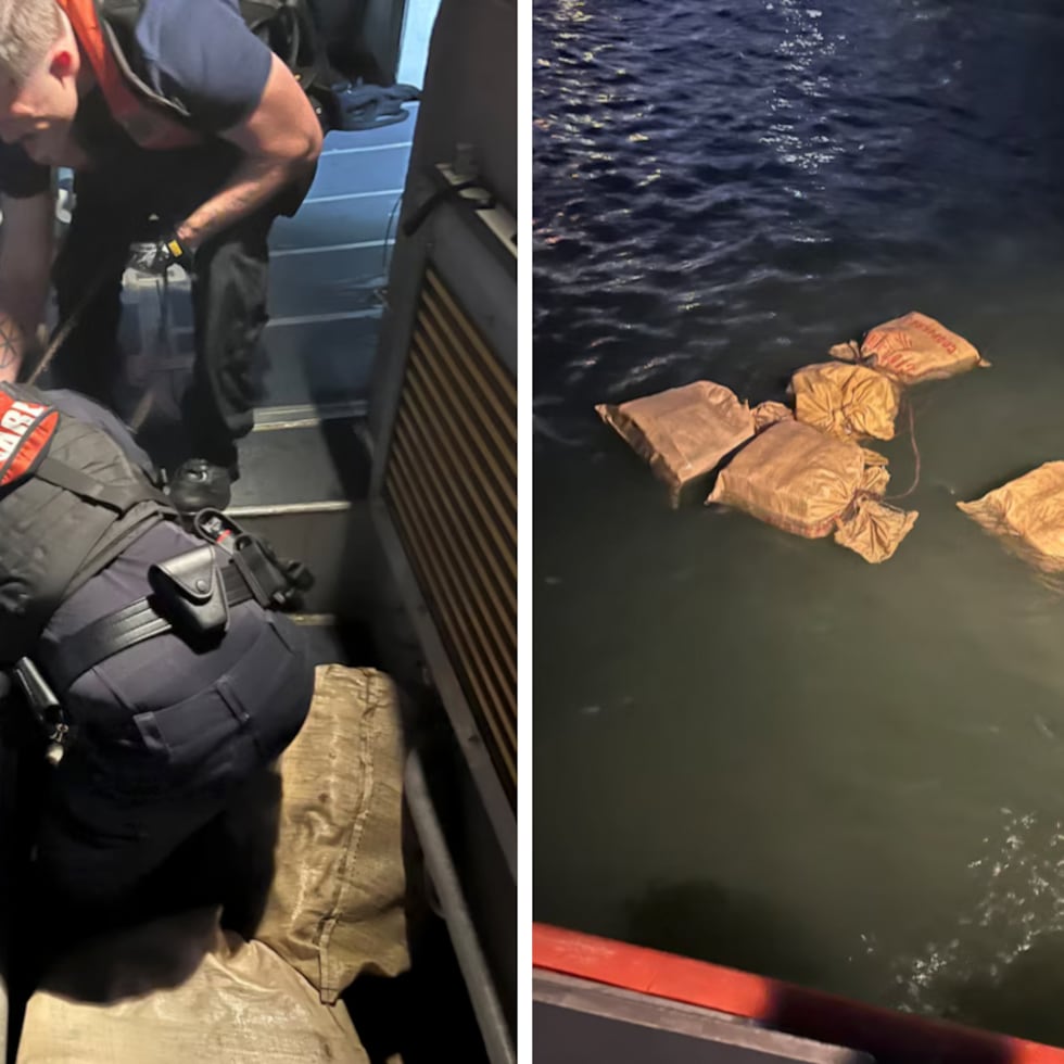 Los agentes ocuparon diez fardos de cocaína.