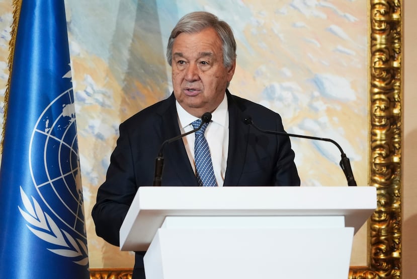 El secretario general de la ONU António Guterres en Doha, Qatar, el 2 de mayo de 2023.