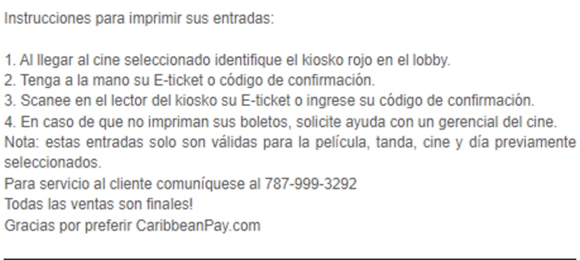 Caribbean Cinemas _redención Kiosko