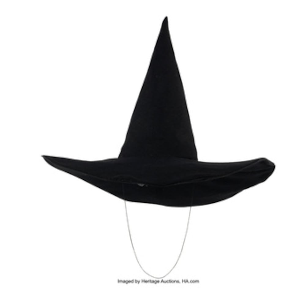 This image released by Heritage Auctions shows the hat worn by Margaret Hamilton in "The Wizard of Oz." (Heritage Auctions via AP)Margaret Hamilton