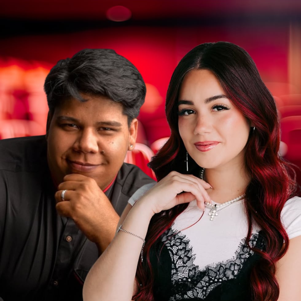 José M. Febus, director asociado de la Orquesta Filarmónica Arturo Somohano y la cantante Laila Olivera.