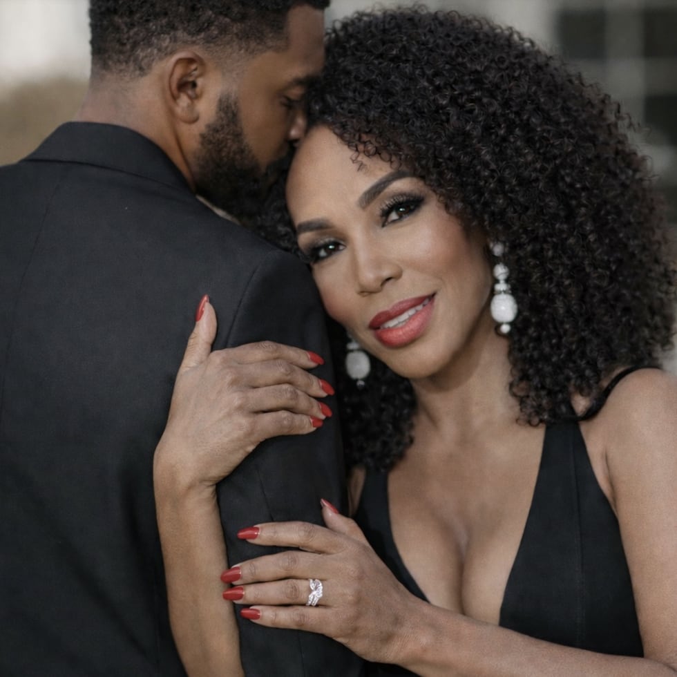 Magali Febles muestra su anillo de compromiso matrimonial.