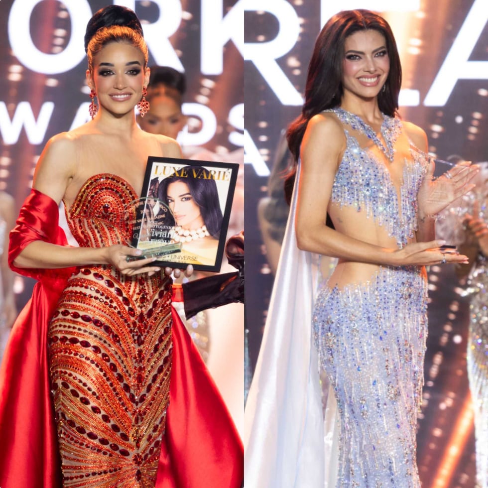 Vivianie Díaz Arroyo, Miss Aguas Buenas 2026 y Jennifer Barreto, Miss San Sebastian 2026.