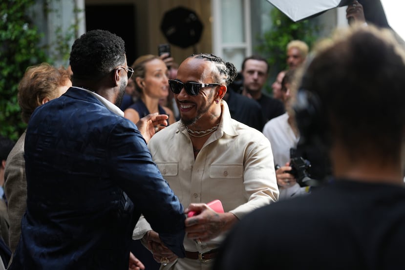 Lewis Hamilton junto a Coleman Domingo.