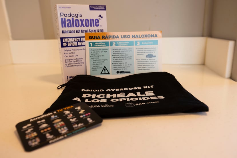 Kit para usarse en caso de una sobredosis de opioide, que está siendo repartido por el Municipio de San Juan.