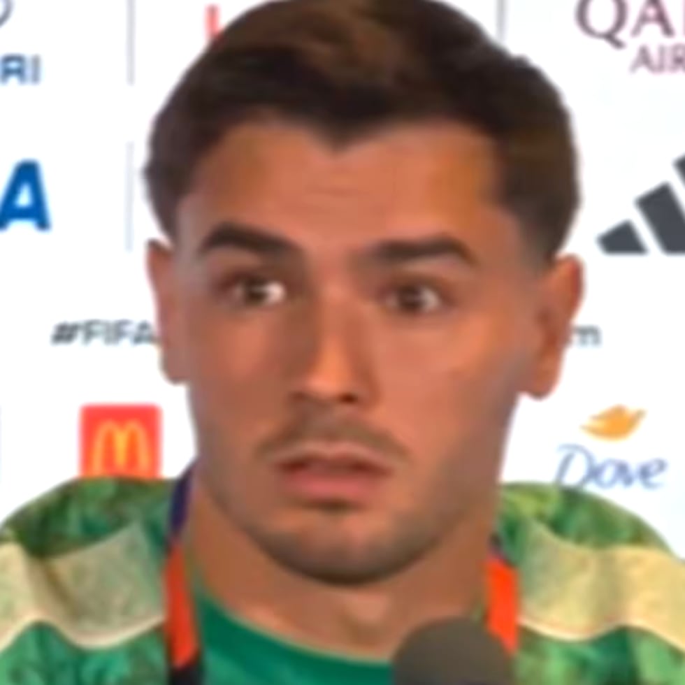 La sorpresa de Brahim Díaz durante la conferencia de prensa.
