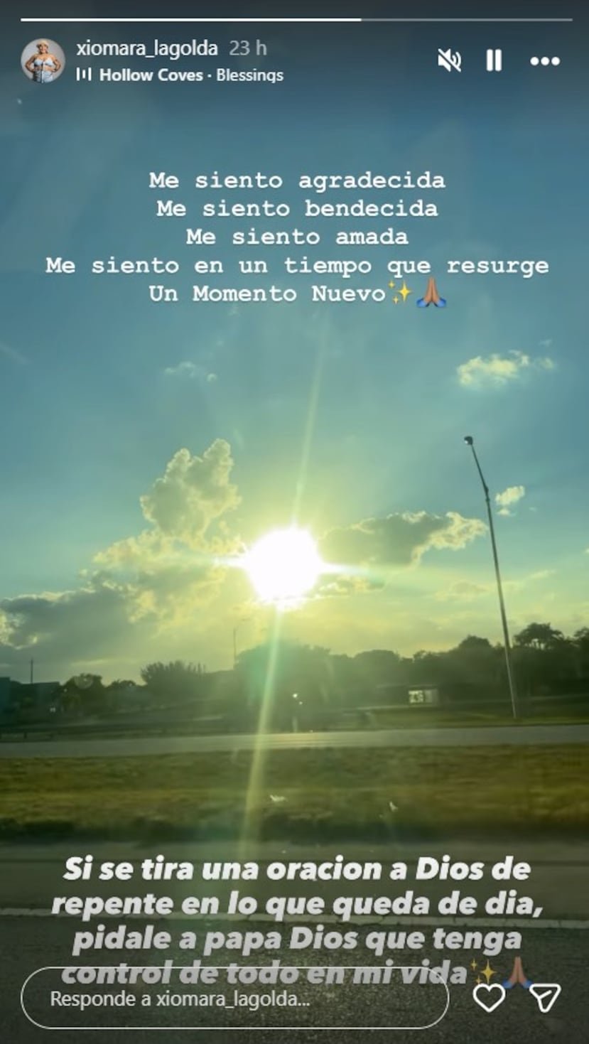 Captura de la última publicación en la sección de historias de la cuenta de Instagram de Calderón Santiago.