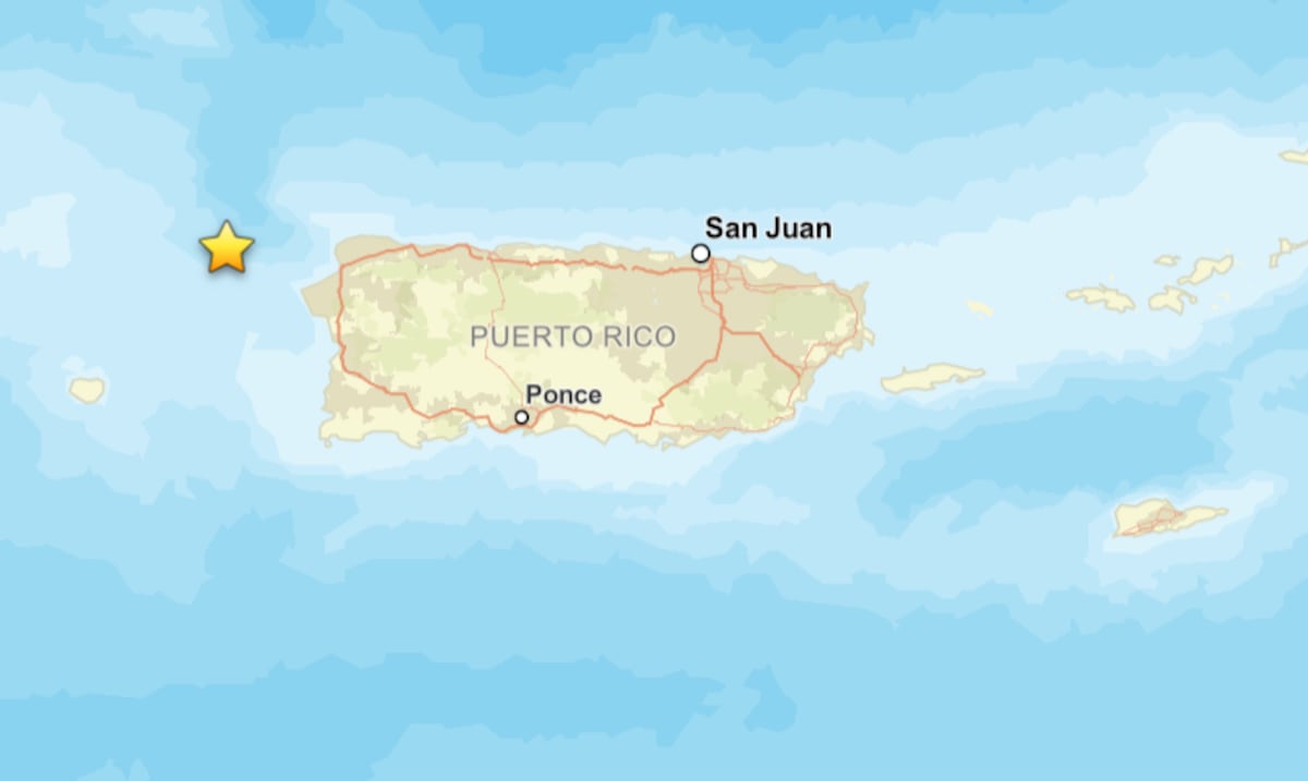Registran temblor de magnitud 3.9 al oeste de Puerto Rico sin aviso de tsunami