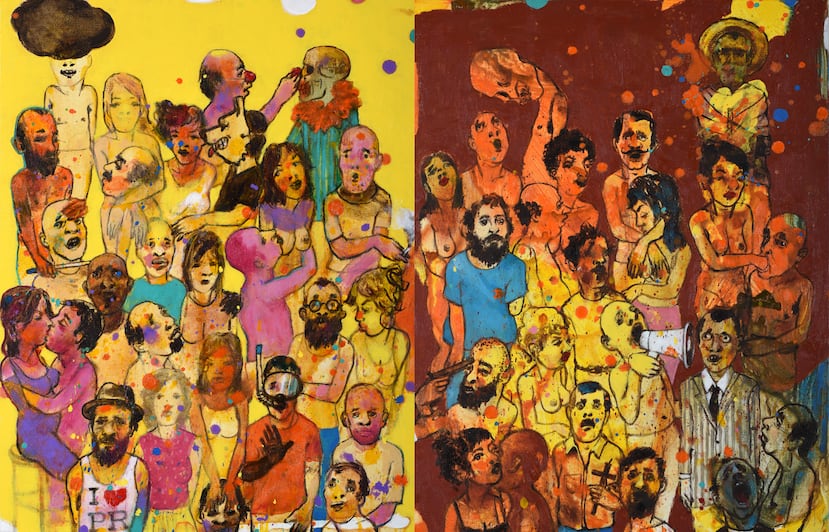 Óleo sobre lienzo "Corillo" (2014) del artista Aby Ruiz, que estará en la subasta "ApoyArte".