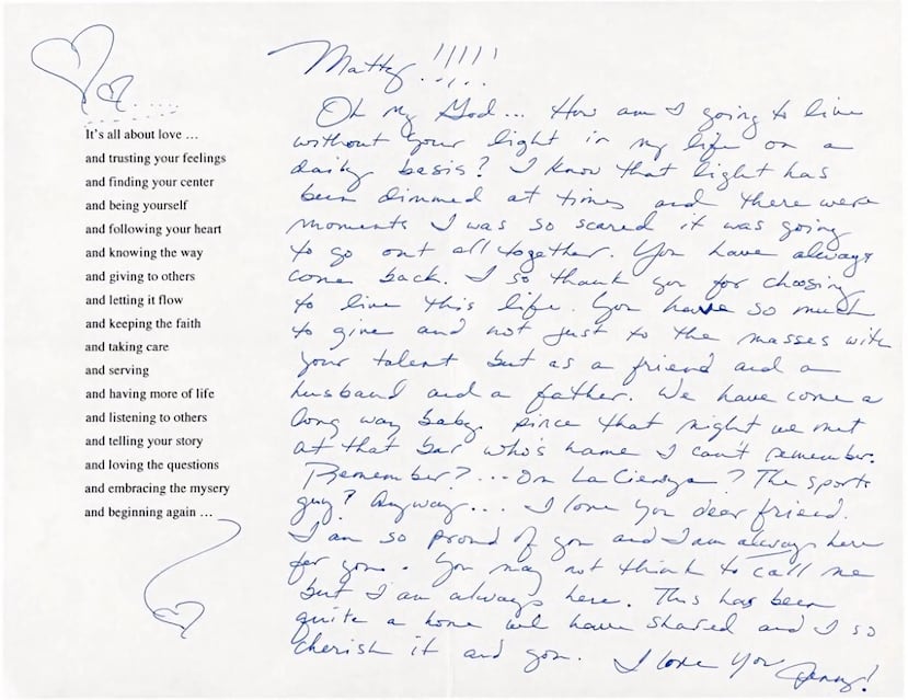 La carta de Aniston está incluida en un álbum de fotos bajo el nombre “The One With the Last Supper”.
