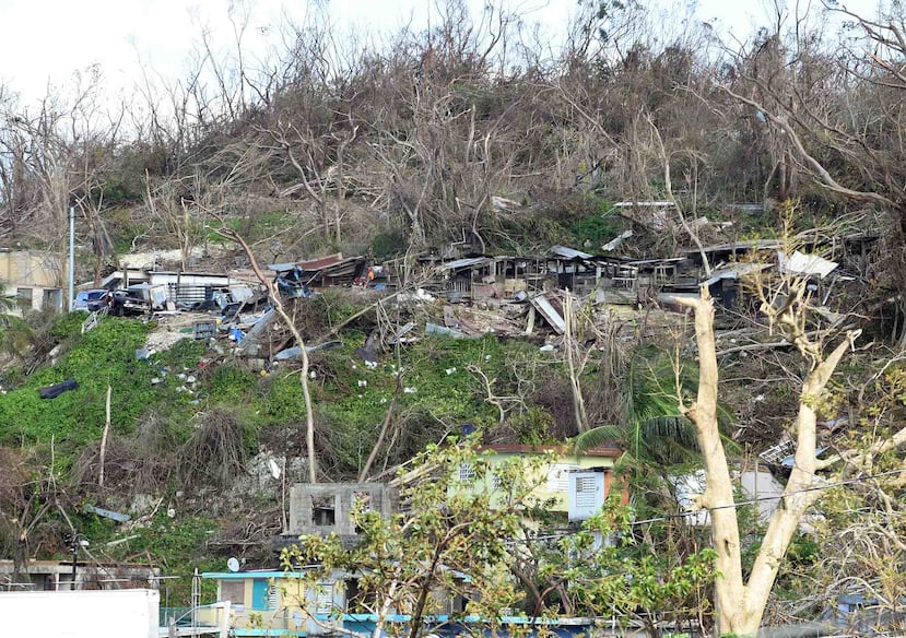 Imagen de la destrucción causada por el huracán María en el pueblo de Barceloneta.