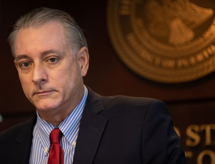 Stephen Muldrow, jefe de la fiscalía federal, durante la conferencia de prensa sobre los arrestos del alcalde de Guaynabo, Ángel Pérez, y un ayudante especial del alcalde de Trujillo Alto.