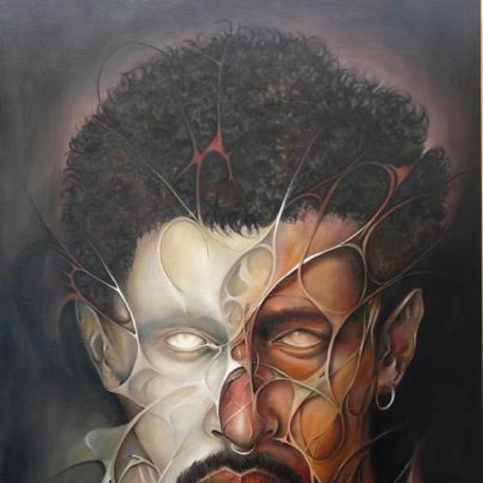 Obra 'Benito' de Ferdinand Rodríguez que forma parte de la muestra 'Benito 100 x 35' exhibida en i AM art Gallery en San Juan.