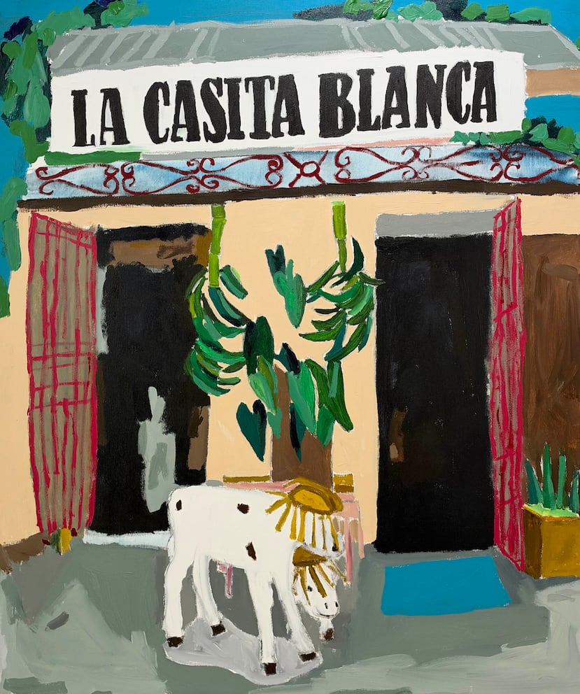 "La Casita Blanca", que muestra el icónico restaurante en Santurce, está plasmado en una de las obras de Bobby Cruz, en la muestra que estará en Galería Petrus, en Miramar.