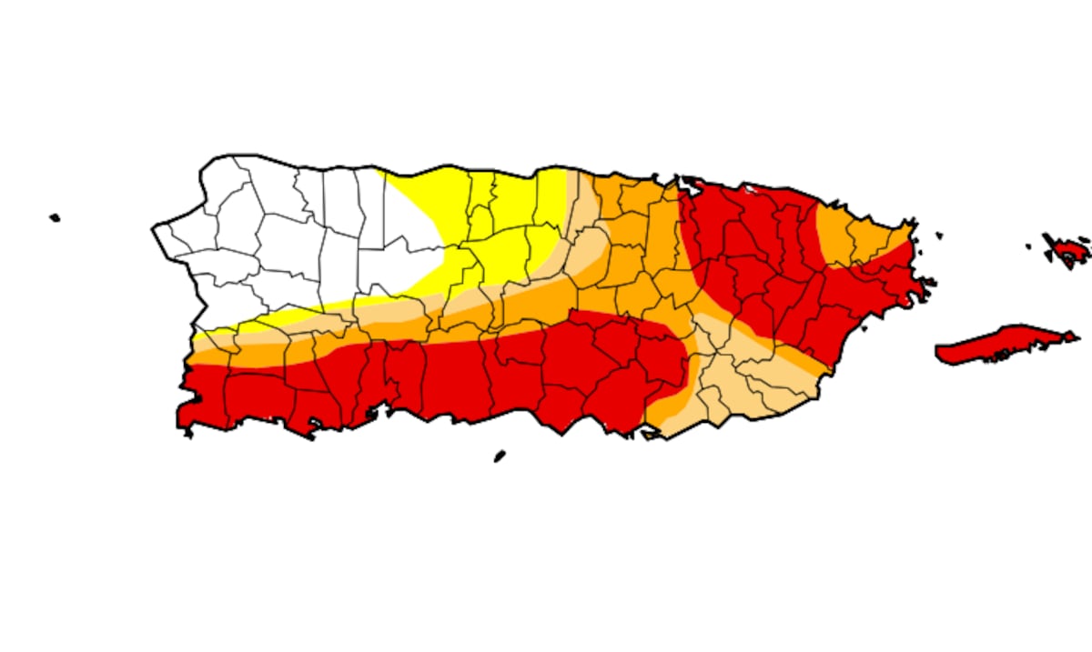 Leve mejoría en la sequía de Puerto Rico: 39.49% del territorio aún bajo condición extrema