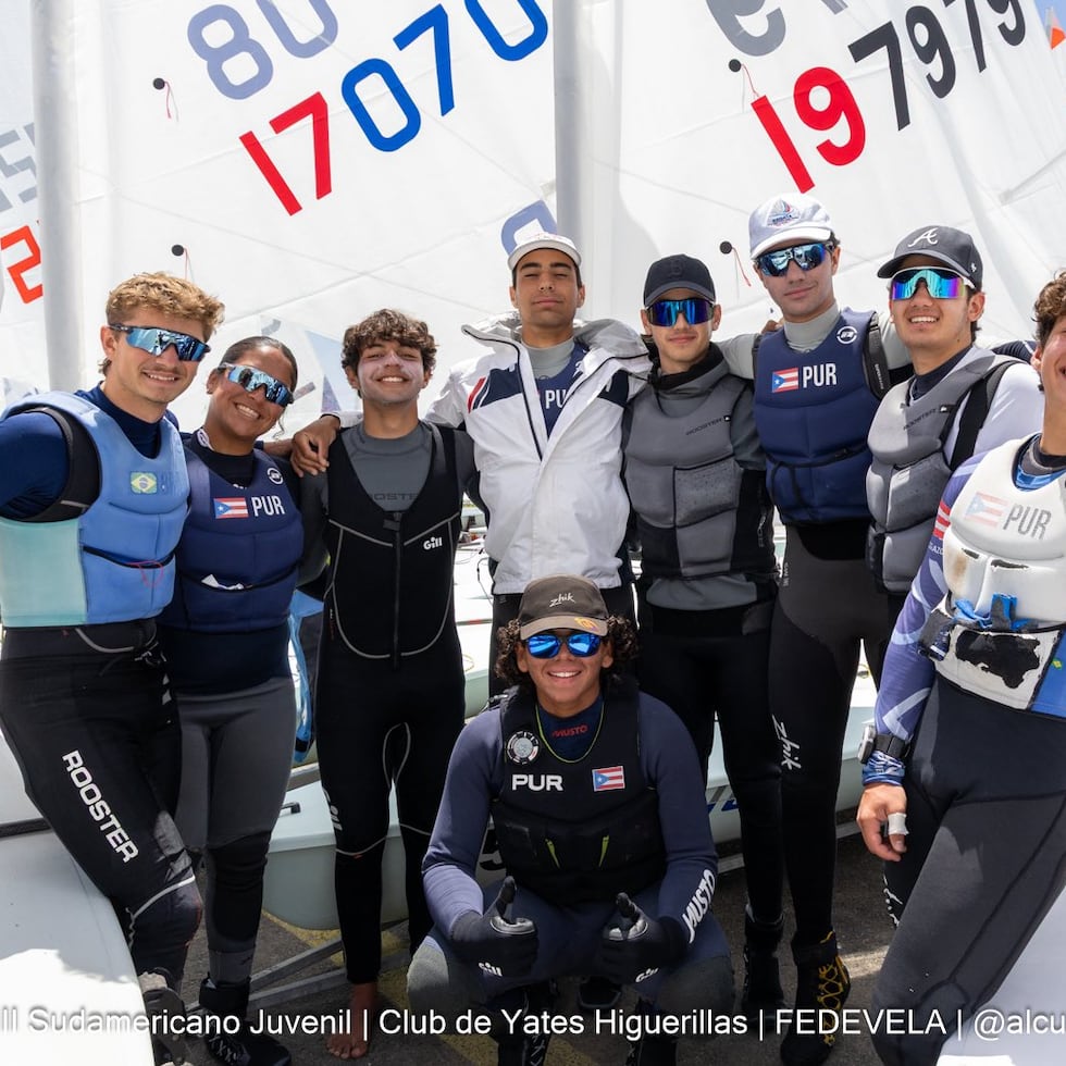 Miembros del equipo de vela que representó a Puerto Rico en el Sudamericano Juvenil de Vela 2025.