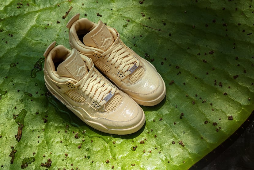 Las J Balvin x Air Jordan 4 “Amazonas”, inspiradas en el caimán amarillo y la Amazonía colombiana.