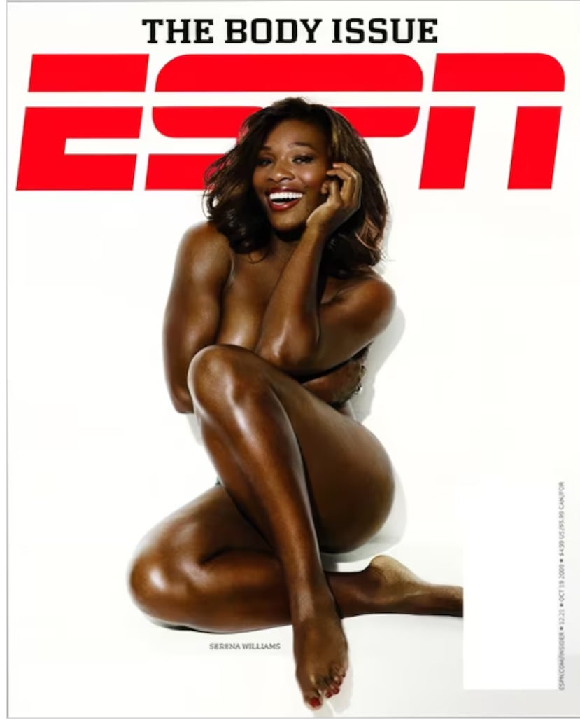 La tapa de ESPN Magazine, protagonizada por Serena Williams en 2009, una de las imágenes que posteó Sydney Sweeney para defenderse de las críticas a su último comercial.