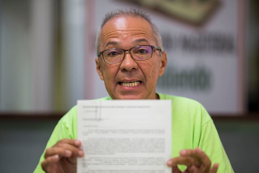 En la foto, Emilio Nieves Torres, presidente de UNETE durante una conferencia de prensa, el 17 de julio de 2018.