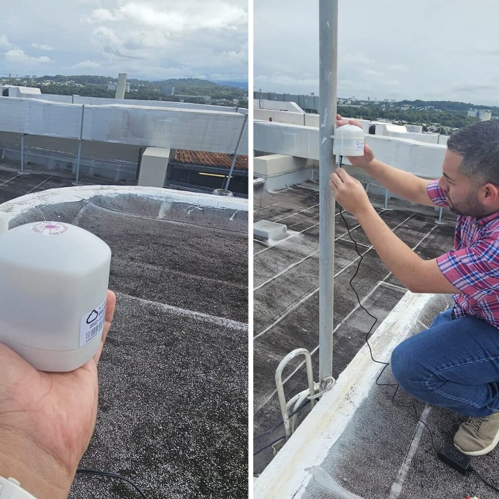 The 30 sensors are part of a pilot initiative. Pictured on the right is Dr. Edgar Pérez Matías, project coordinator.