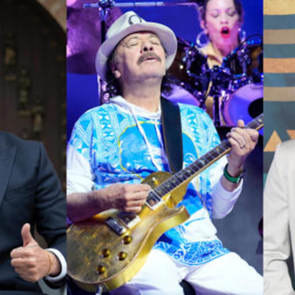 Alejandro Sanz, Carlos Santana y Rauw Alejandro.