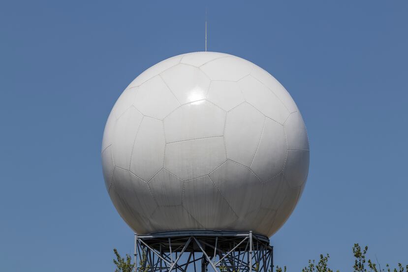 Casco de protección de un radar Doppler.