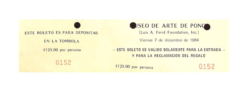 Boleto para la gala de 1984.