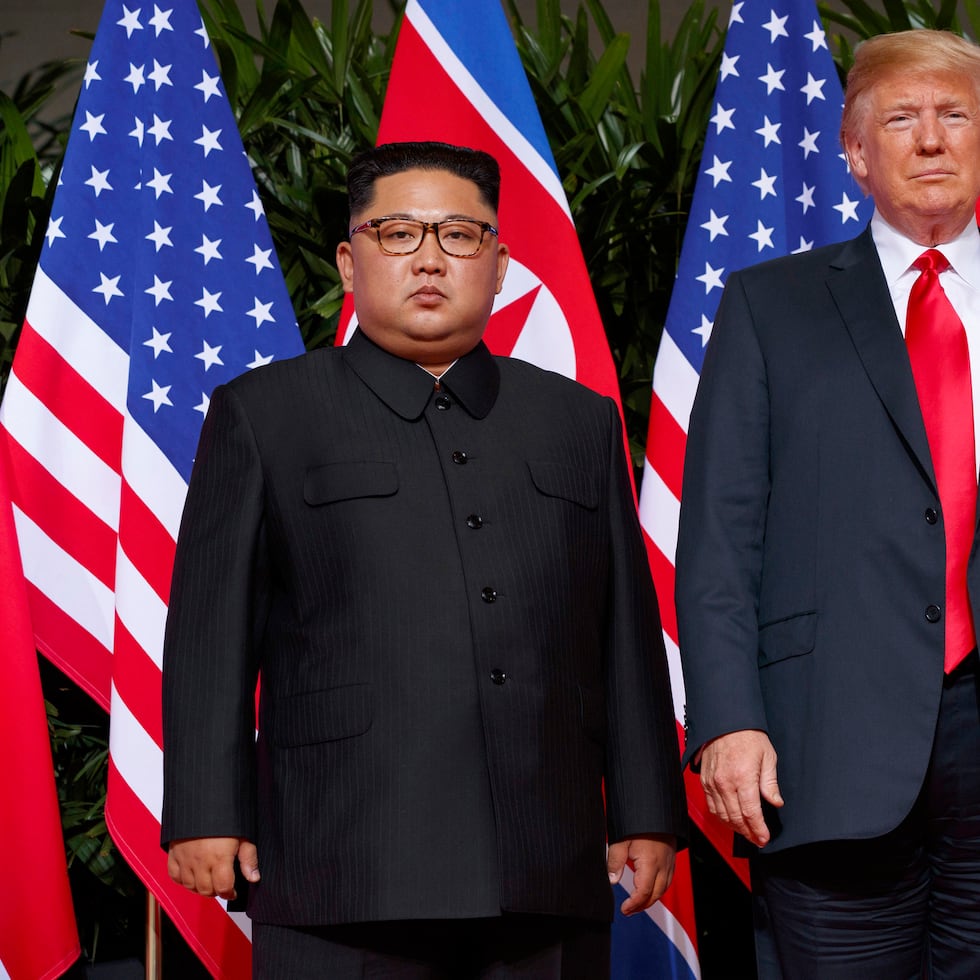 El líder norcoreano Kim Jong-Un y el presidente Donald Trump.