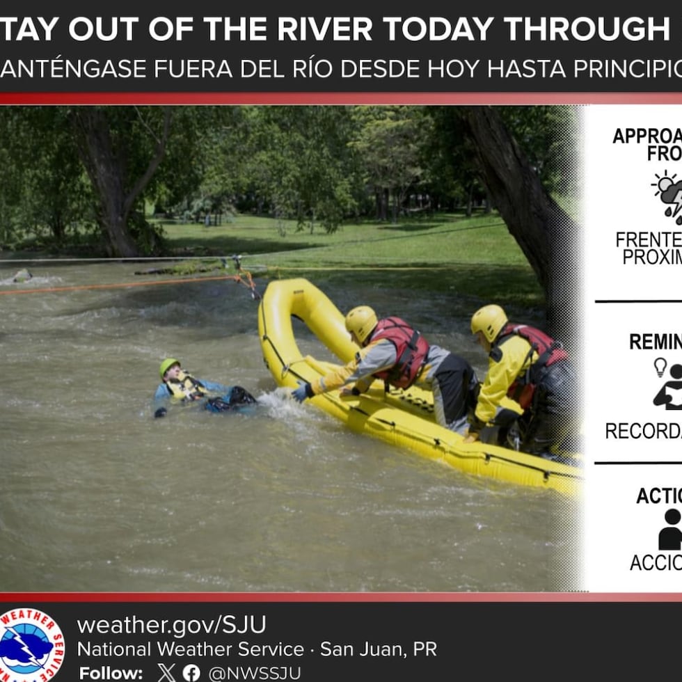 The National Weather Service in San Juan does not rule out flooding in rivers due to rains related to a cold front.