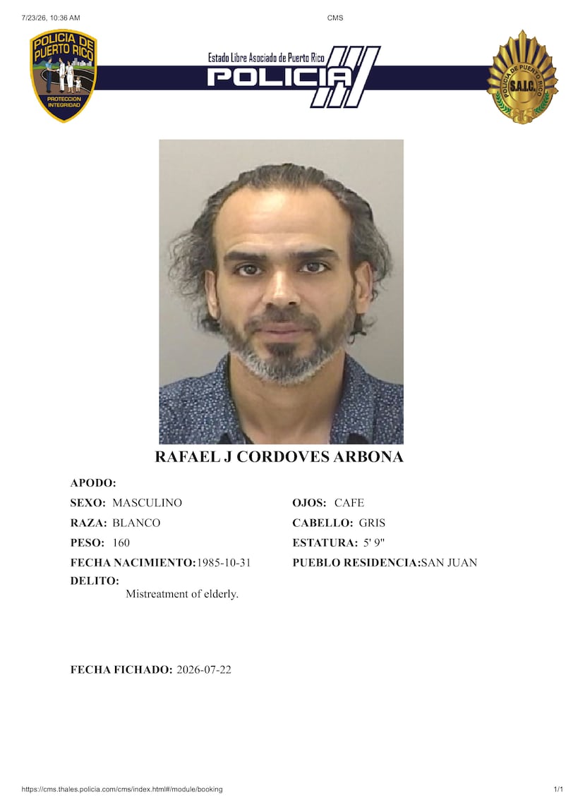 El fiscal José Villarmarzo Rodríguez sometió un cargo por maltrato a personas de edad avanzada contra Rafael J. Cordovés Arbona, hijo de la perjudicada.