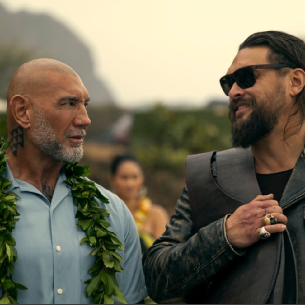 Dave Bautista y Jason Momoa en "The Wrecking Crew".