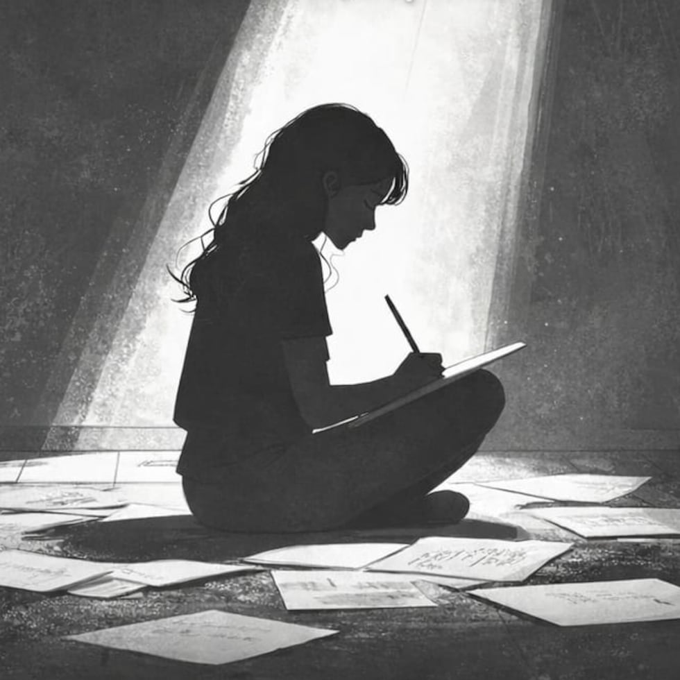 Invitación del poemario "A contraluz", de la autora puertorriqueña Celsa Marline.