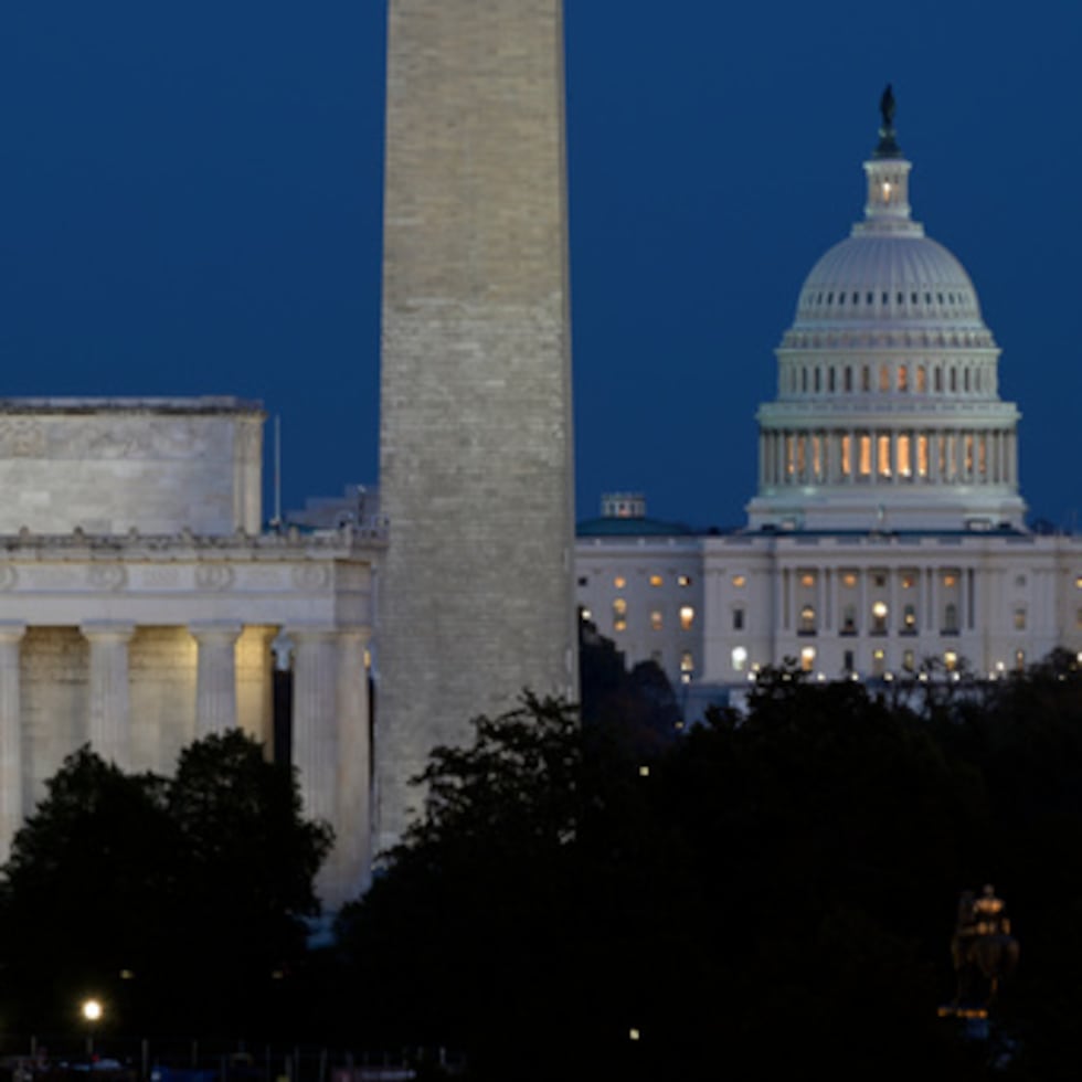 Monumento a Lincoln, Obelisco y Capitolio de EE.UU. en Washington, D.C.