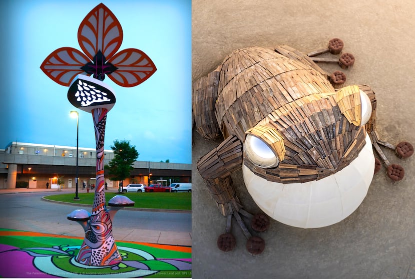 Las obras urbanas "The Perennials", de la artista Anaitté Vaccaro, a la izquierda, y "COQUÍ by NiNo", creado por NiNo Alicea, fueron premiadas con el People's Choice Award de los prestigiosos CODAawards 2026.