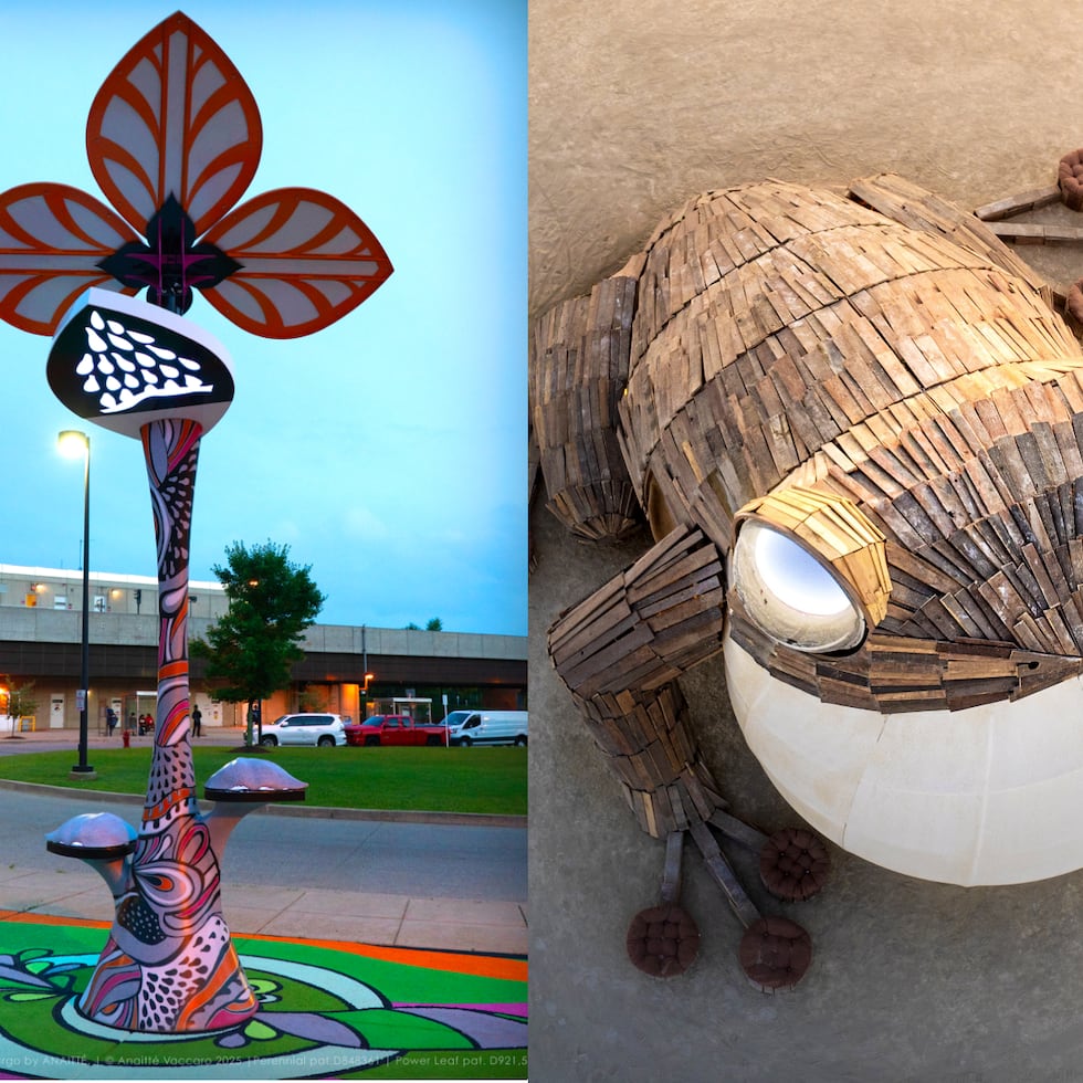 Las obras urbanas "The Perennials", de la artista Anaitté Vaccaro, a la izquierda, y "COQUÍ by NiNo", creado por NiNo Alicea, fueron premiadas con el People's Choice Award de los prestigiosos CODAawards 2026.