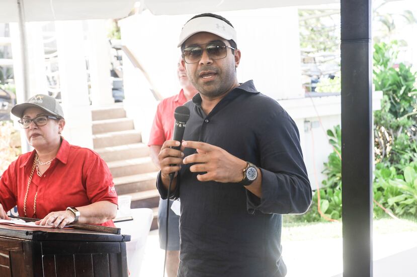 Fahad Ghaffar, partner de Paulson & Co., dueños de Bahía Beach Resort, se dirigió a los presentes, reiterando su compromiso
con el MAPR. (Suministrada)